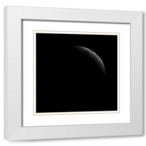 Eclipse VI White Modern Wood Framed Art Print with Double Matting by Anonymous