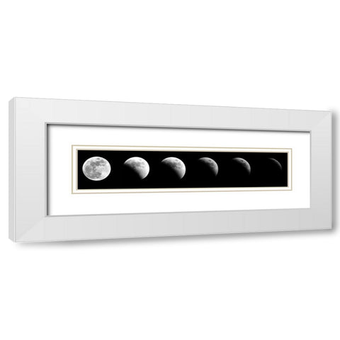 Lunar Eclipse White Modern Wood Framed Art Print with Double Matting by Anonymous