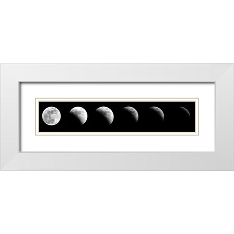 Lunar Eclipse White Modern Wood Framed Art Print with Double Matting by Anonymous