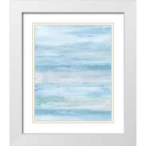Blue Clouds I. White Modern Wood Framed Art Print with Double Matting by Tice, C.
