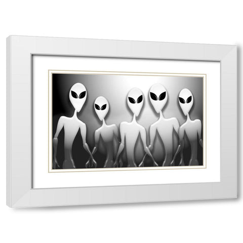 Anyone Home? White Modern Wood Framed Art Print with Double Matting by Anonymous