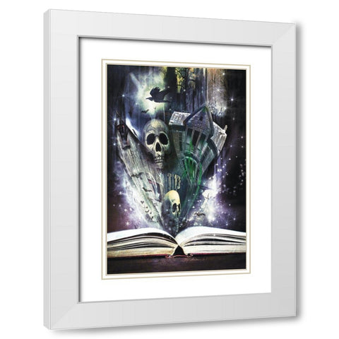 Spooky Stories Come Alive White Modern Wood Framed Art Print with Double Matting by Cunningham