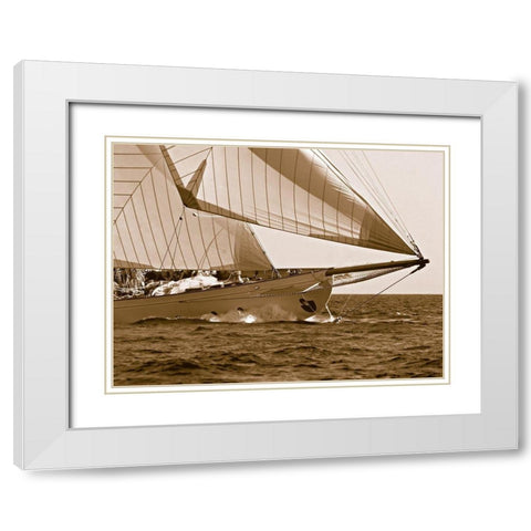 Starboard Track White Modern Wood Framed Art Print with Double Matting by Anonymous