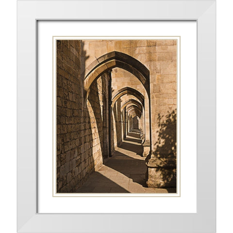 Cloister Arches White Modern Wood Framed Art Print with Double Matting by Anonymous
