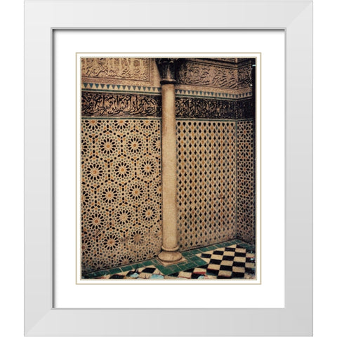 The Column White Modern Wood Framed Art Print with Double Matting by Unknown