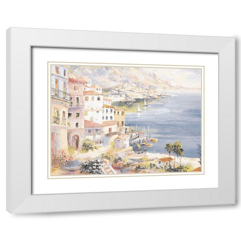 Amalfi White Modern Wood Framed Art Print with Double Matting by Unknown