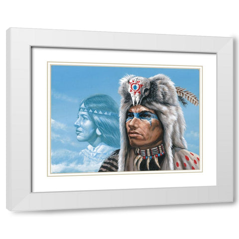 Warpaint White Modern Wood Framed Art Print with Double Matting by Unknown