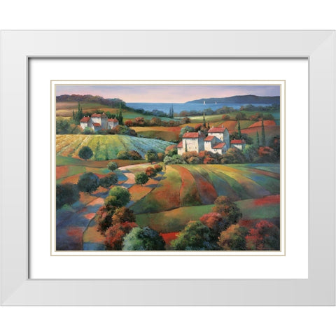 Toscany I White Modern Wood Framed Art Print with Double Matting by Unknown