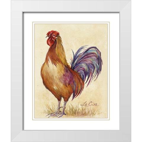 Le Coq White Modern Wood Framed Art Print with Double Matting by Unknown