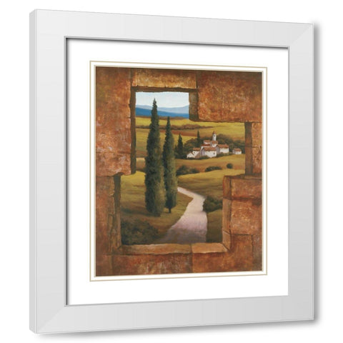 Toscany I White Modern Wood Framed Art Print with Double Matting by Unknown