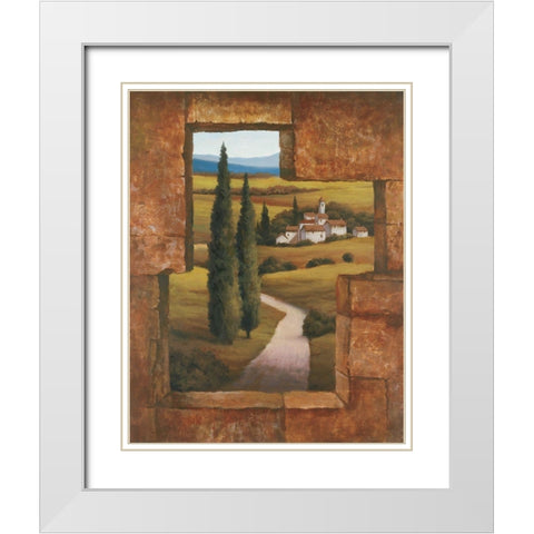 Toscany I White Modern Wood Framed Art Print with Double Matting by Unknown