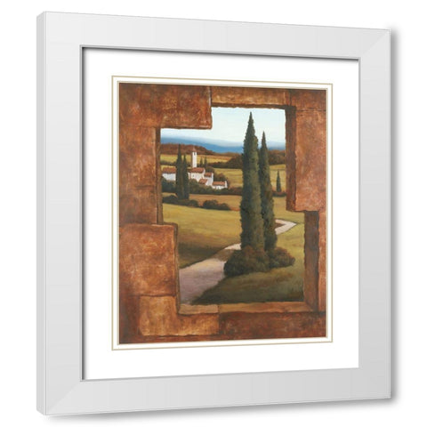 Toscany II White Modern Wood Framed Art Print with Double Matting by Unknown