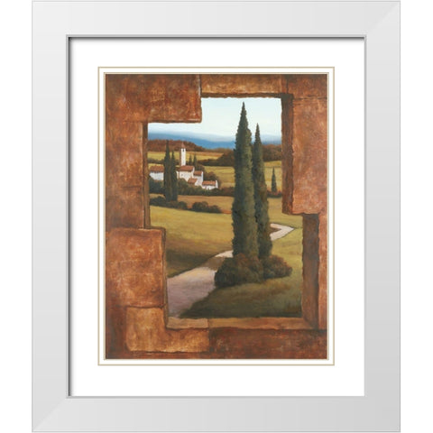 Toscany II White Modern Wood Framed Art Print with Double Matting by Unknown