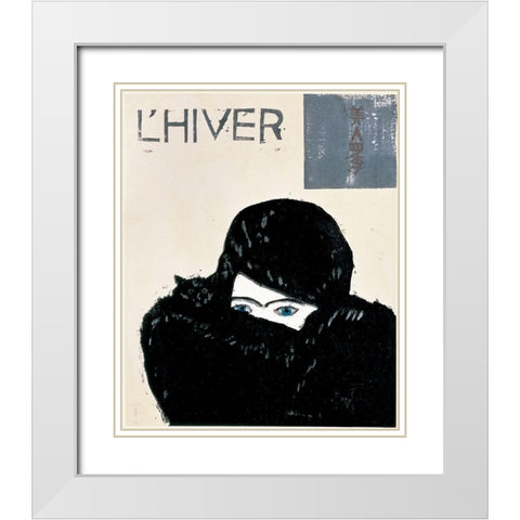 Lete White Modern Wood Framed Art Print with Double Matting by Unknown