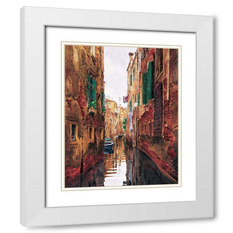 Veneziano White Modern Wood Framed Art Print with Double Matting by Unknown