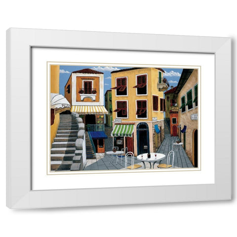 Ristorante White Modern Wood Framed Art Print with Double Matting by Unknown