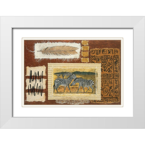 Zebra Safari White Modern Wood Framed Art Print with Double Matting by Unknown