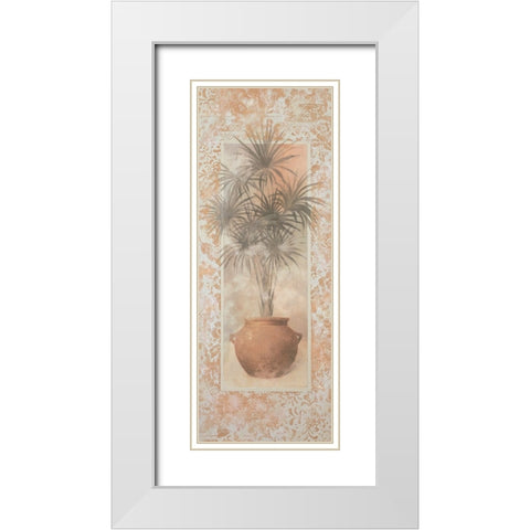 Potted Palm Panel I White Modern Wood Framed Art Print with Double Matting by Unknown