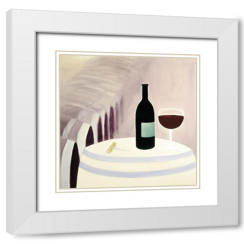 Cabernet White Modern Wood Framed Art Print with Double Matting by Unknown