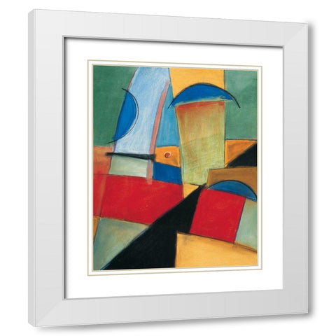 Abstract I White Modern Wood Framed Art Print with Double Matting by Unknown