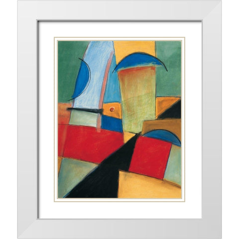 Abstract I White Modern Wood Framed Art Print with Double Matting by Unknown