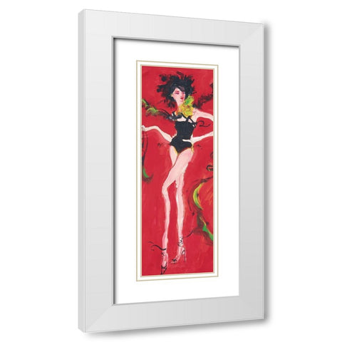 Girly Girl Red White Modern Wood Framed Art Print with Double Matting by Unknown