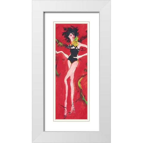 Girly Girl Red White Modern Wood Framed Art Print with Double Matting by Unknown