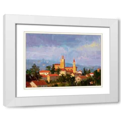 Villagio White Modern Wood Framed Art Print with Double Matting by Unknown