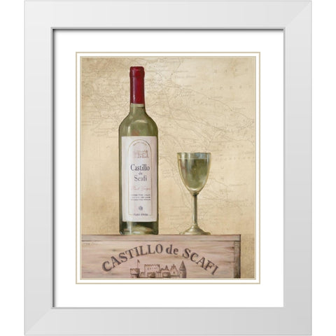 Wine I White Modern Wood Framed Art Print with Double Matting by Unknown