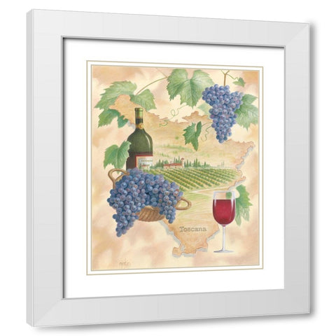 Toscany Red White Modern Wood Framed Art Print with Double Matting by Unknown