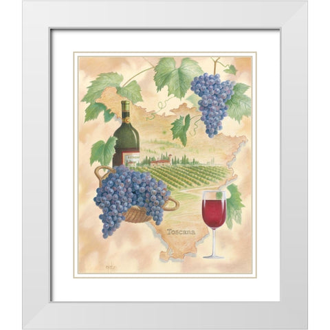Toscany Red White Modern Wood Framed Art Print with Double Matting by Unknown