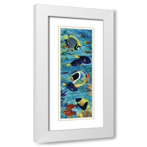 Angel Fish I White Modern Wood Framed Art Print with Double Matting by Unknown