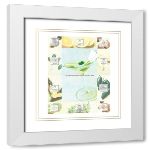 Vodka Martini White Modern Wood Framed Art Print with Double Matting by Frontline