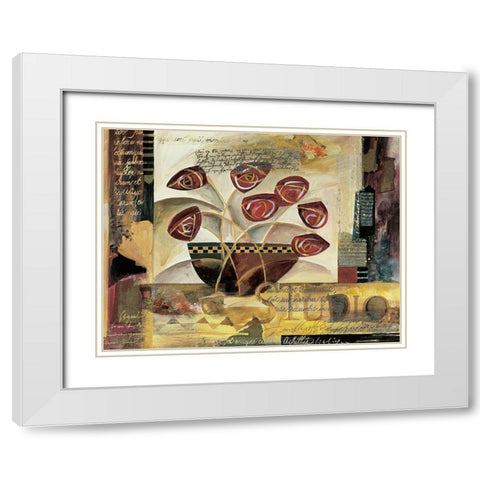 Abstract I White Modern Wood Framed Art Print with Double Matting by Unknown