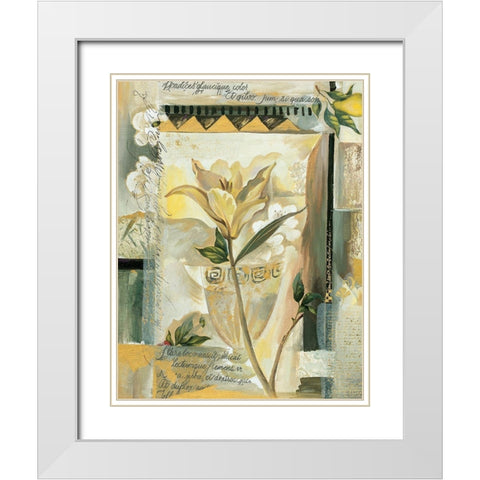 Abstract Orchid White Modern Wood Framed Art Print with Double Matting by Unknown