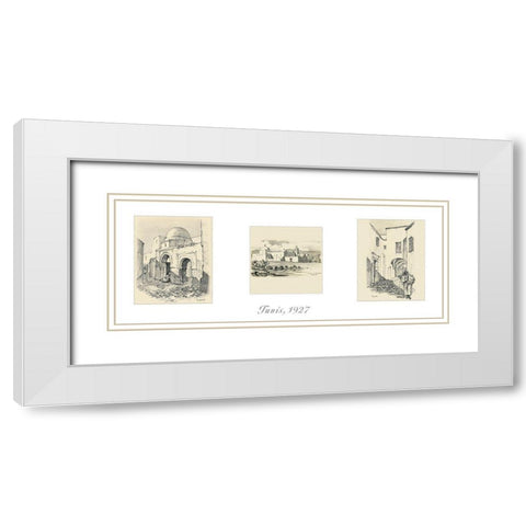Tunis White Modern Wood Framed Art Print with Double Matting by Unknown