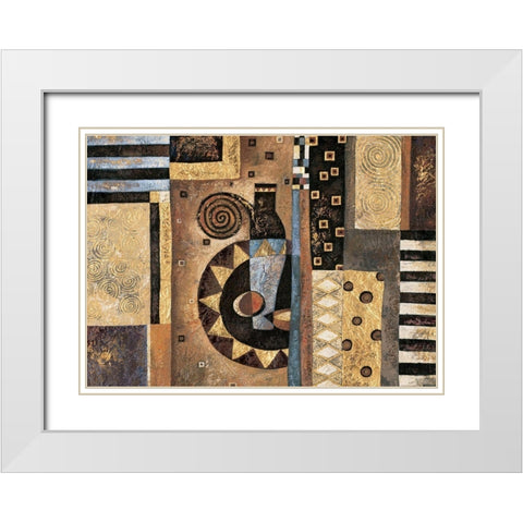 Abstract White Modern Wood Framed Art Print with Double Matting by Unknown