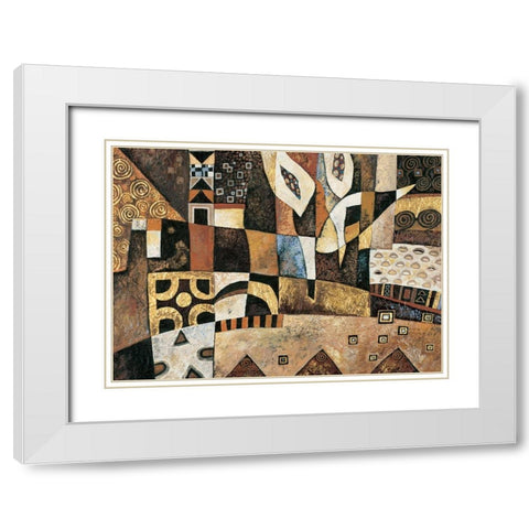 Abstract I White Modern Wood Framed Art Print with Double Matting by Unknown