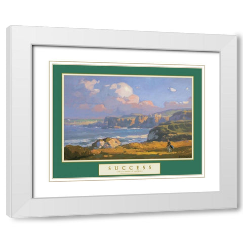 Success - Golf on the Cliffs White Modern Wood Framed Art Print with Double Matting by Unknown