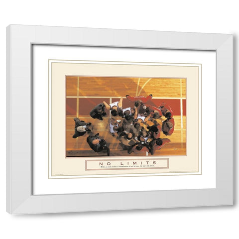 No Limits - Basketball White Modern Wood Framed Art Print with Double Matting by Unknown