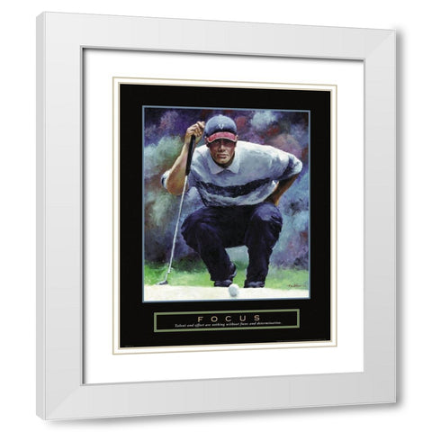 Focus - Golf Shot White Modern Wood Framed Art Print with Double Matting by Unknown
