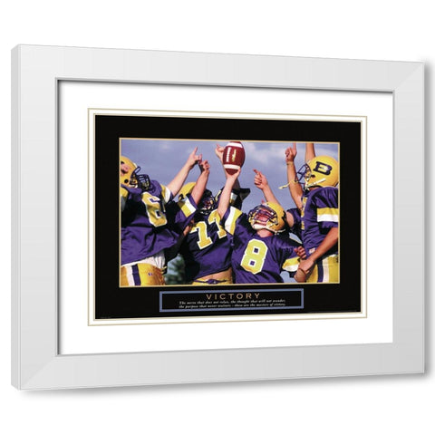 Victory - Football White Modern Wood Framed Art Print with Double Matting by Unknown