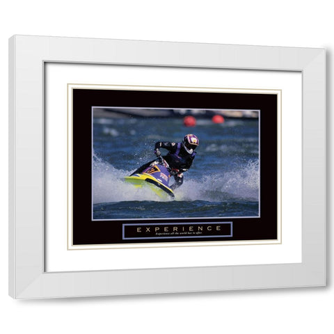 Experience - Jet Ski White Modern Wood Framed Art Print with Double Matting by Frontline