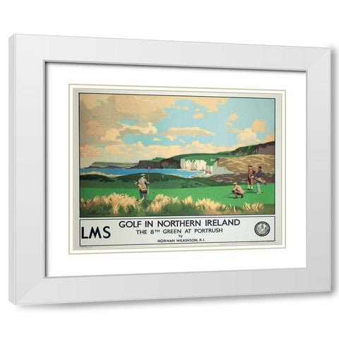 Golf - Northern Island White Modern Wood Framed Art Print with Double Matting by Unknown