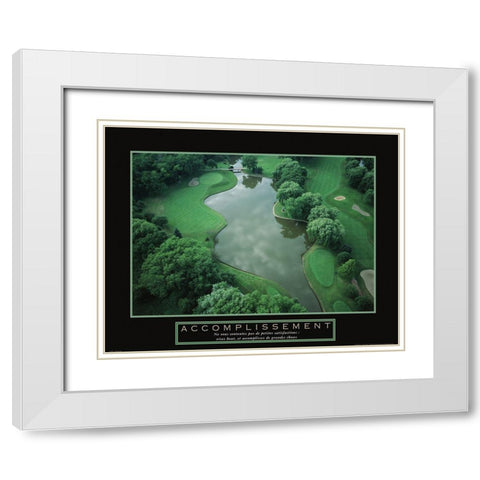Accomplissement - Golf White Modern Wood Framed Art Print with Double Matting by Frontline