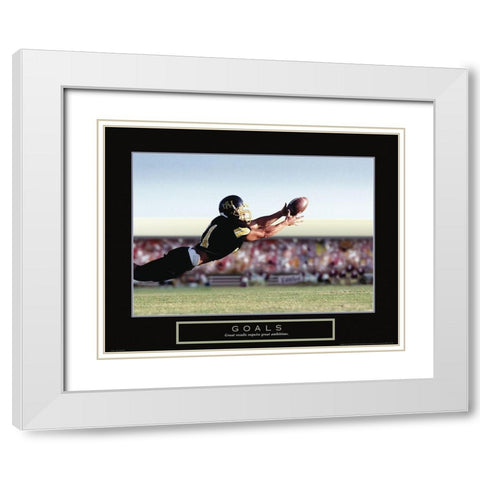 Goals - Football White Modern Wood Framed Art Print with Double Matting by Frontline