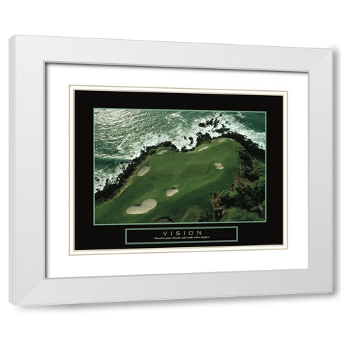 Vision - Golf on the Coast White Modern Wood Framed Art Print with Double Matting by Frontline