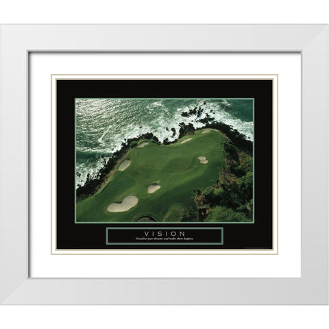 Vision - Golf on the Coast White Modern Wood Framed Art Print with Double Matting by Frontline