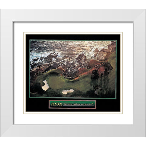 Golf - Risk White Modern Wood Framed Art Print with Double Matting by Unknown