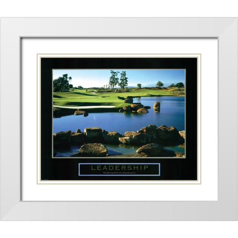 Leadership - Golf White Modern Wood Framed Art Print with Double Matting by Frontline